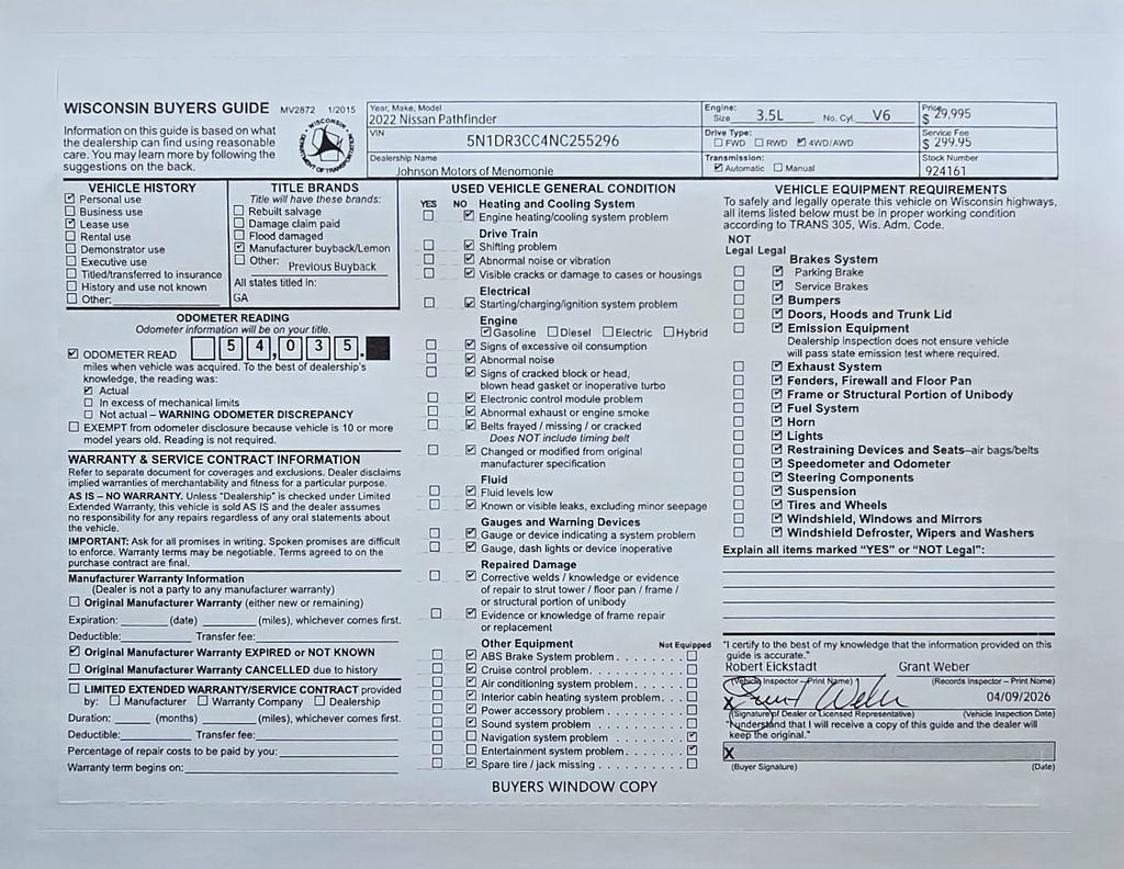 2022 Nissan Pathfinder SL 4WD