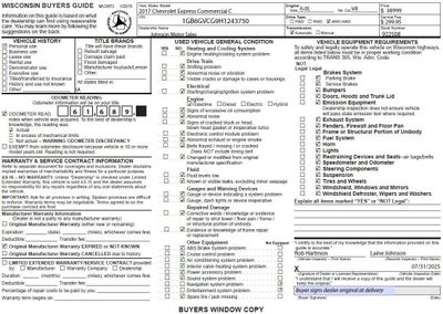 2017 Chevrolet Express Cutaway 4500 Van 177"