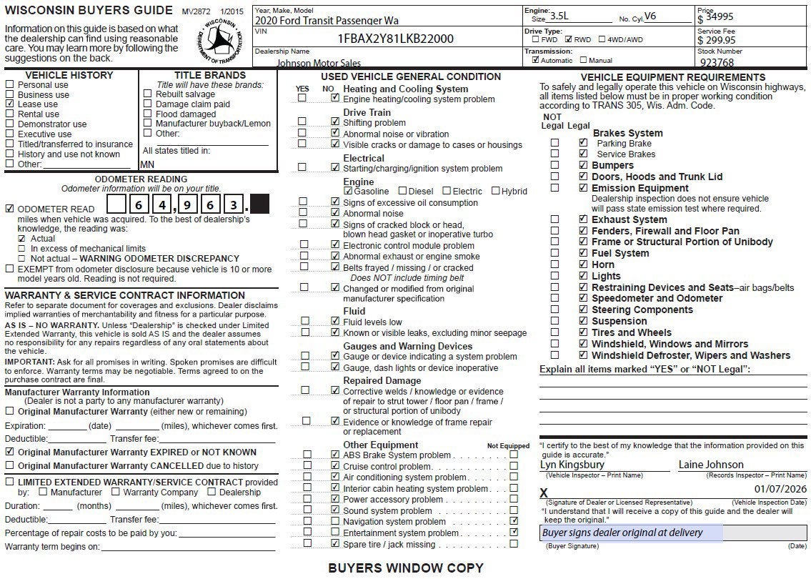 2020 Ford Transit Passenger Wagon XL