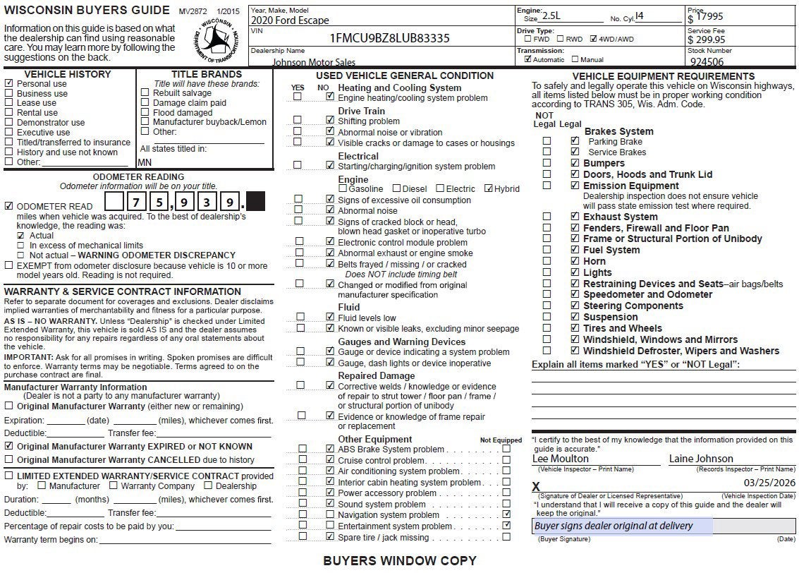 2020 Ford Escape SE Sport Hybrid