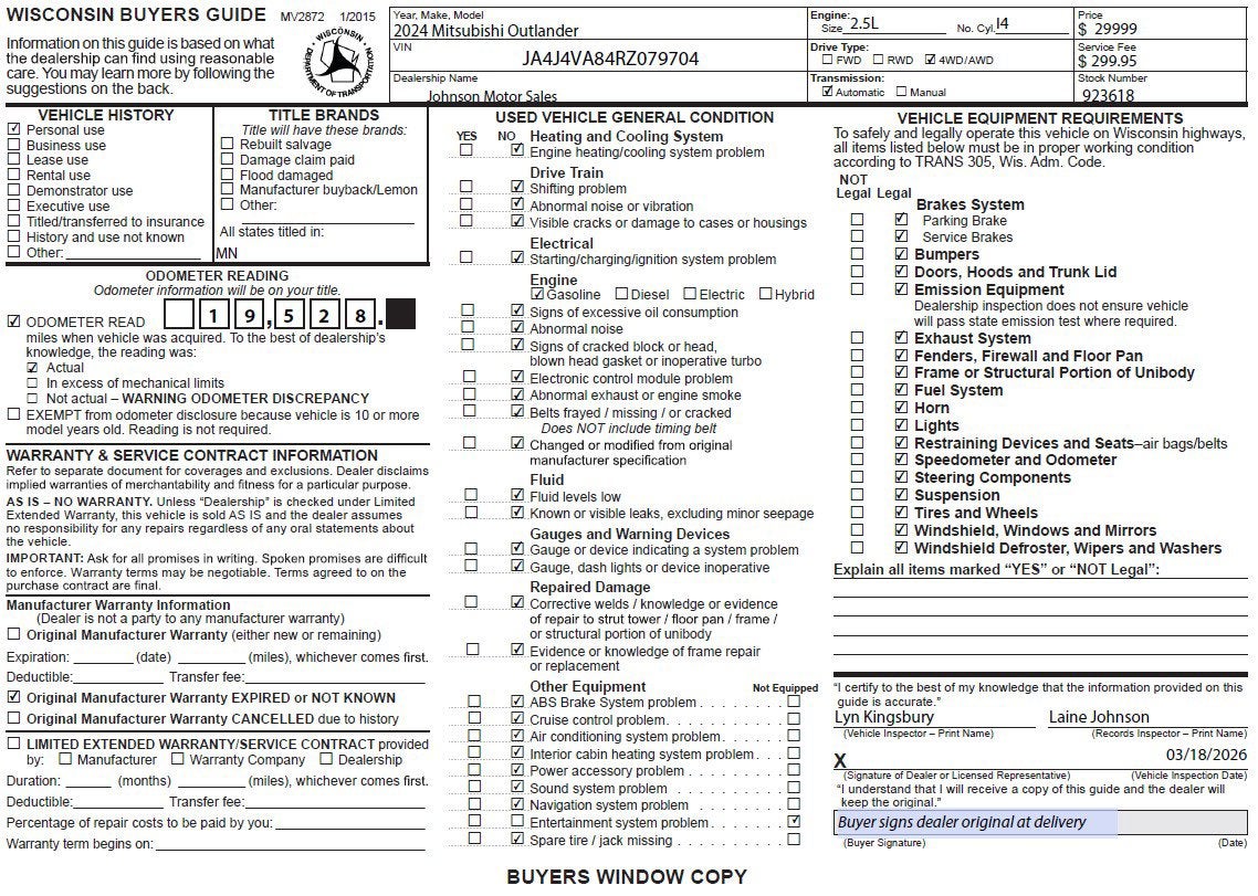 2024 Mitsubishi Outlander SE
