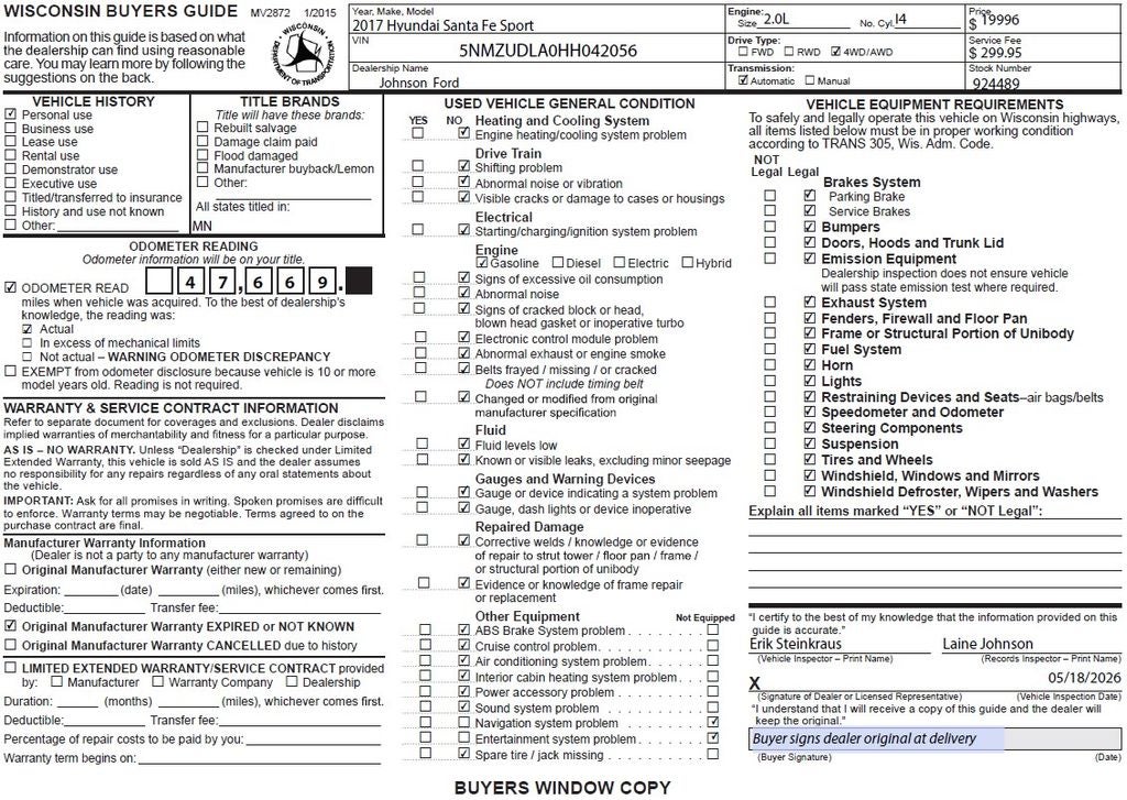 2017 Hyundai Santa Fe Sport 2.0T