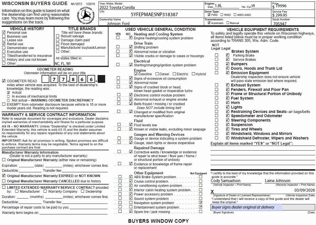 2022 Toyota Corolla LE